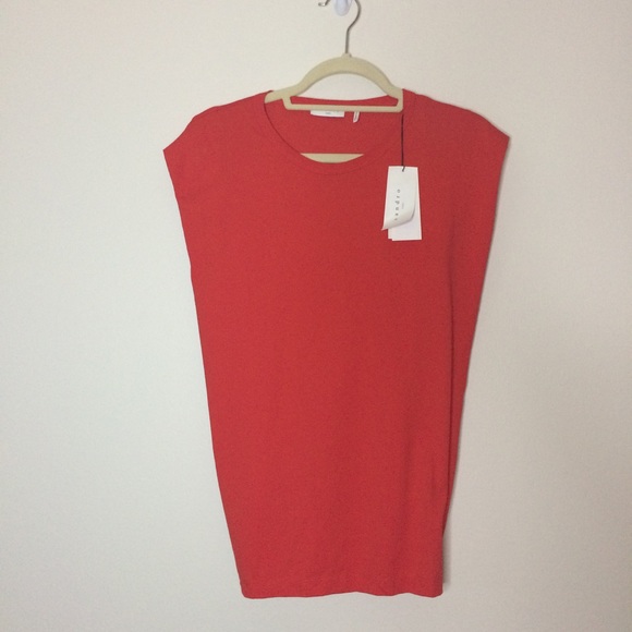 Sandro Red Front Tie Sleeveless Blouse Cotton - Picture 14 of 16